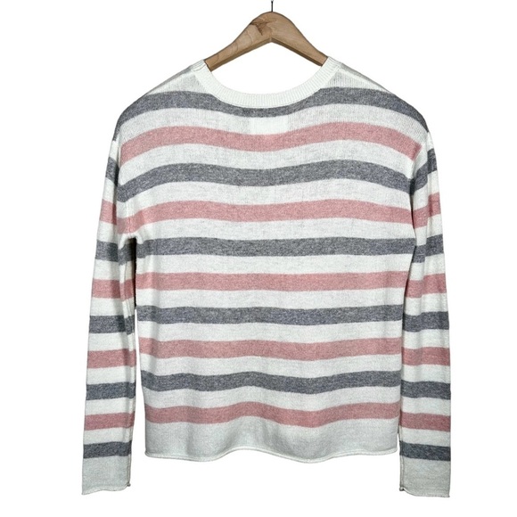VELVET Striped Wool Cashmere Blend Crewneck Sweater - Picture 3 of 8